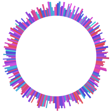 Soyut renkli daire teknolojisi dijital çerçeve.