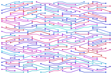 Renkli devre teknolojisi resimleme arkaplanı.