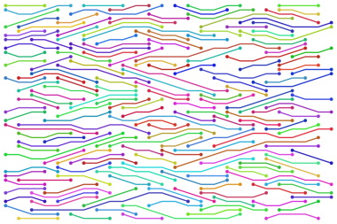 Renkli devre teknolojisi resimleme arkaplanı.