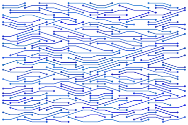 Mavi devre teknoloji illüstrasyon arka planı.