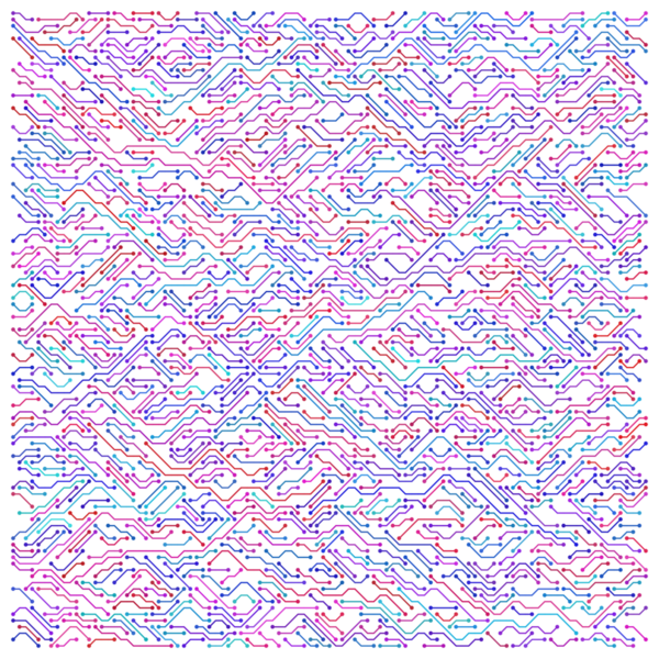 Renkli devre teknolojisi resimleme arkaplanı.