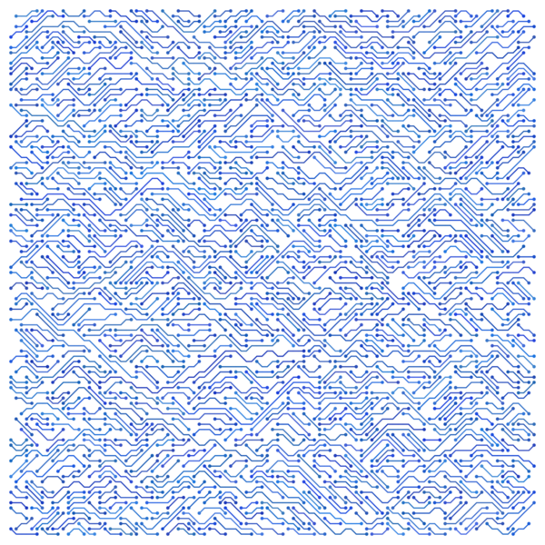 Mavi devre teknoloji illüstrasyon arka planı.