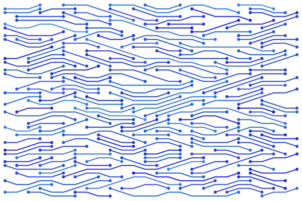 Mavi devre teknoloji illüstrasyon arka planı.
