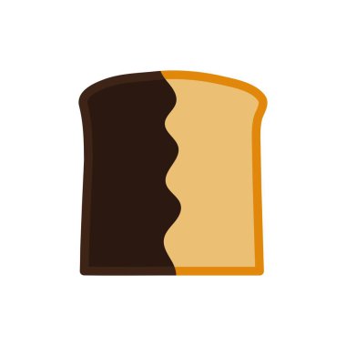 Çikolatalı tost ikonu. Vektör illüstrasyonu.