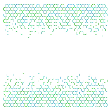 Mavi ve yeşil soyut altıgen ızgara arkaplan.