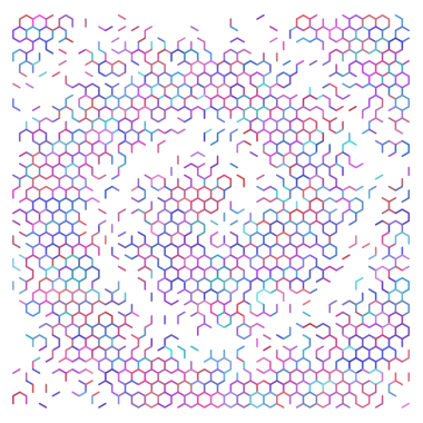 Renkli soyut altıgen ızgara arkaplanı.