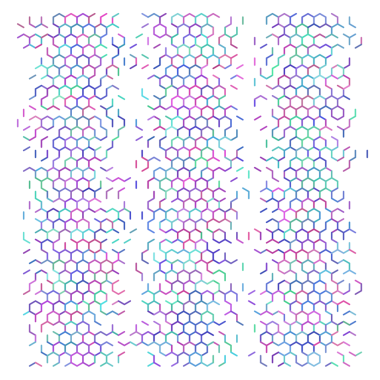 Renkli soyut altıgen ızgara arkaplanı.