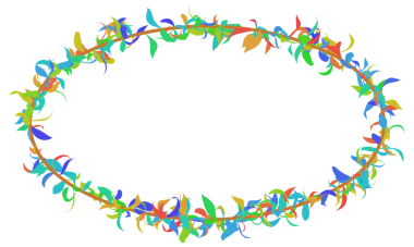 Asma Dekor. Yaprak çerçeve 3d oluşturma.