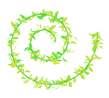 Asma Dekor. Yaprak sarmalı 3D görüntüleme.