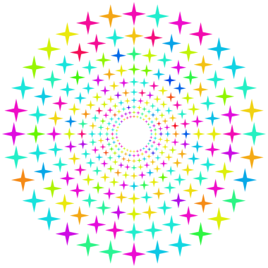 Gökkuşağı ışığı yarım ton 3D görüntüleme.