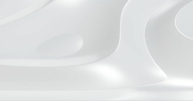Soyut beyaz lüks geometrik şekiller arka plan. 3d oluşturma.