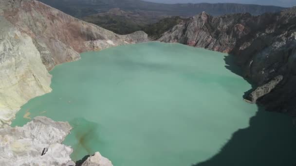 Güneşli Bir Günde Doğu Jawa Endonezya Daki Asit Gölünün Yakınındaki — Stok video