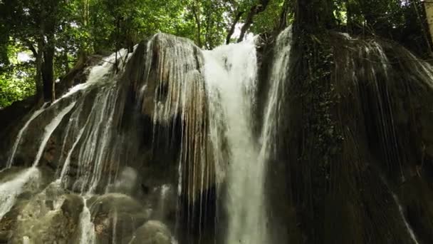 Воздушная Съемка Водопаде Острова Сумбава Индонезия — стоковое видео