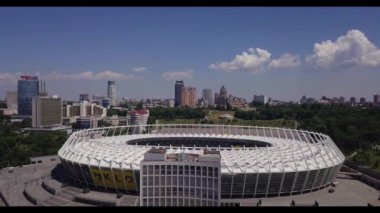 Ukrayna 'nın başkenti Kyiv' deki Olimpiyat Stadyumuna Hava Aracı Görüntüsü