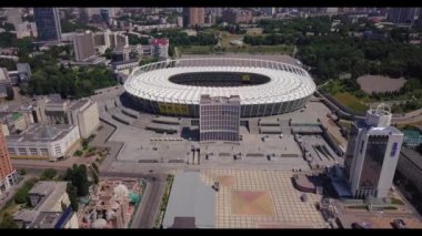 Ukrayna 'nın başkenti Kyiv' deki Olimpiyat Stadyumuna Hava Aracı Görüntüsü