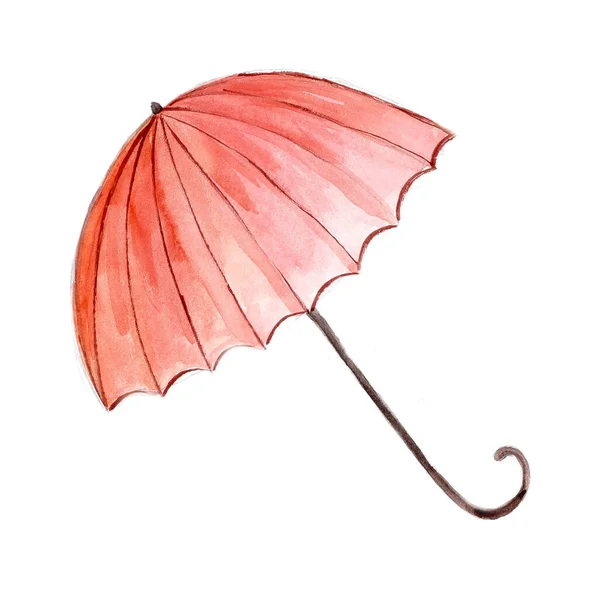 白い背景に隔離された赤い傘 — ストック写真