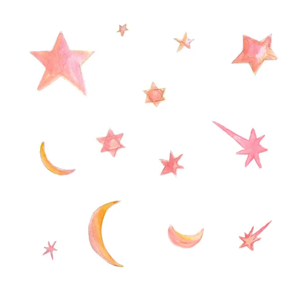 stars with moon, star and sun, vector illustration