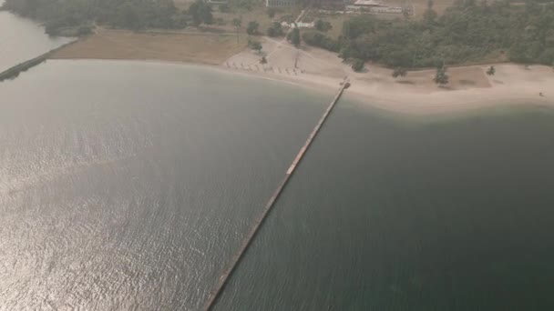 Luftaufnahme Des Sipopo Beach Aufgenommen Mit Der Drohne Einem Sonnigen — Stockvideo