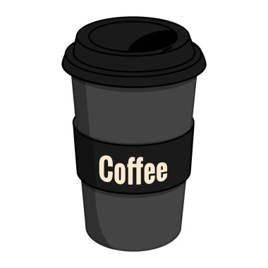 Siyah kahve fincanı. Vektör illüstrasyonu