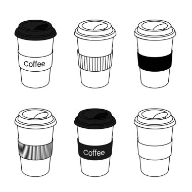 Kahve kağıdı ikonu seti. Vektör illüstrasyon tasarımı