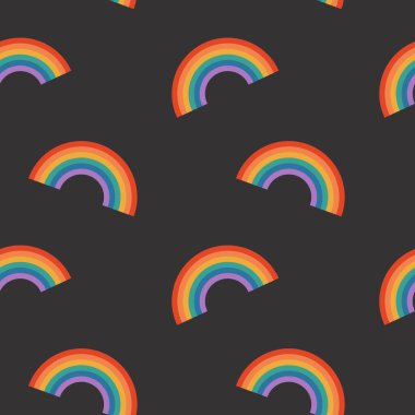 Koyu arkaplanda gökkuşağı olan kusursuz desen