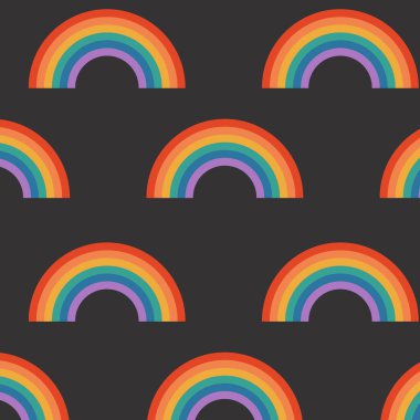 Koyu arkaplanda gökkuşağı olan kusursuz desen