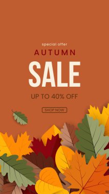 Sonbahar pankartı, kapak, yapraklı kart ya da poster. Modern vektör illüstrasyonu.