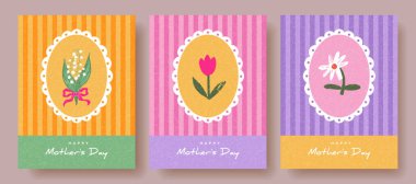 Şirin kart, poster, kapak, el çizimi bahar çiçekleri, vadi zambağı, lale gibi yaratıcı kavramlar. Selamlama için moda tasarım şablonu, Kadın Günü, Anneler Günü, doğum günü, Paskalya.