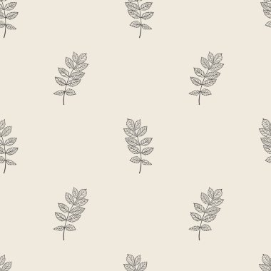 Siyah ve beyaz, dikişsiz desenli, el yapımı yapraklar, bitkiler. Baskı, kumaş, duvar kağıdı, ambalaj kağıdı tasarımı