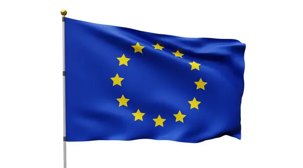 Drapelul Uniunii Europene Ilustrație Render Fotografie de stoc