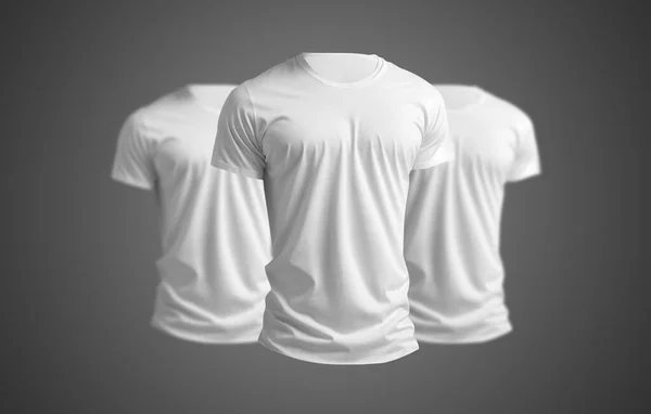 Camiseta Blanca Blanco Mock Maniquí Invisible Transparente Sobre Fondo Gris Imágenes De Stock Sin Royalties Gratis
