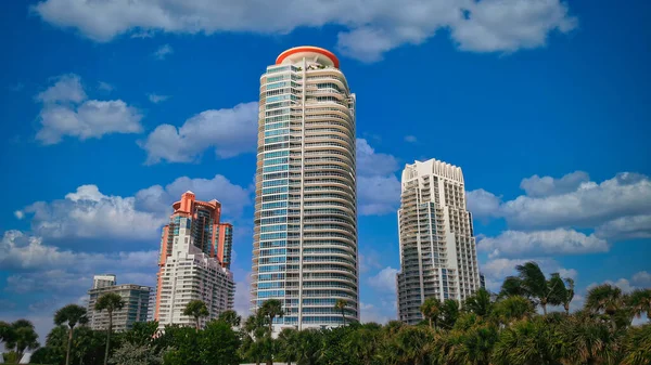 Skyscraper building in Miami, Florida, United States of America. Multi apartment high rises building.