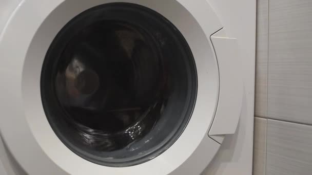 Spinntrommel Der Waschmaschine — Stockvideo