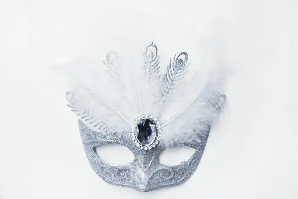 Tüylü karnaval simli maskesi