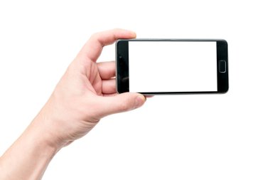 Telefonlu adam beyaz ekran yapıyor.