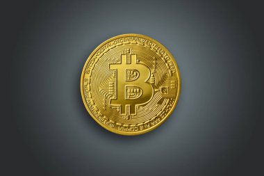 Koyu arkaplanda gerçek bitcoin