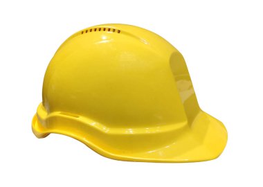 Sarı plastik miğfer, inşaat, imalat, fabrika, fabrika, liman, forklift, parlak renkli üniforma..