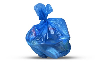 Tamamen mavi renkli çöp torbası. 