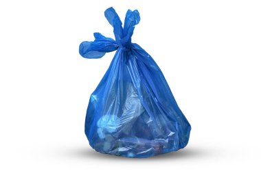 Tamamen mavi renkli çöp torbası. 