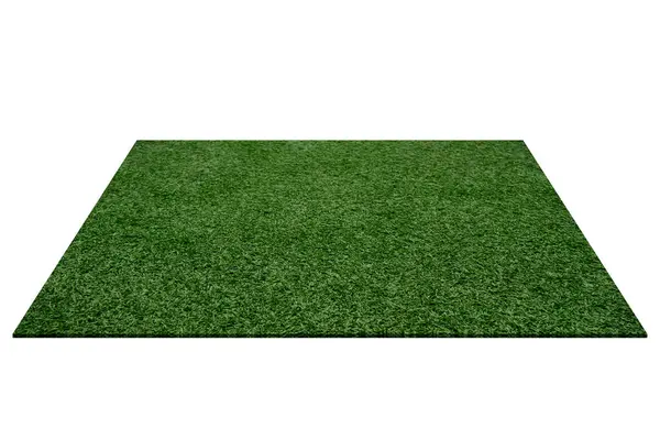 Canlı yeşil suni çimen parçası, mükemmel kesilmiş ve eşit desenli. Çimen paneli temiz beyaz bir arka planda izole edilir, gerçekçi görünümünü ve peyzaj, spor alanları veya dekoratif amaçlar için uygunluğunu gösterir..