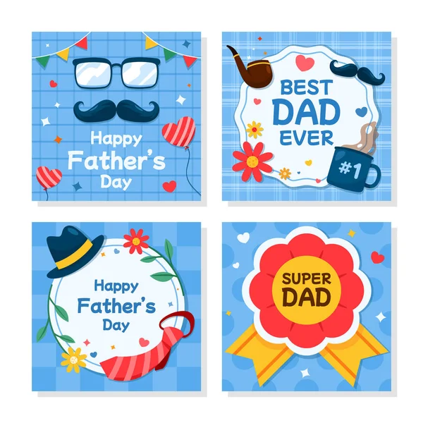 Father Day Greetings Message Vector Template Design Royalty Free Stock Vectors