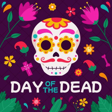 Bıyıklı, çiçekli kafatası..