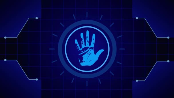 Идентификация Отпечатка Руки Получения Разрешения Доступ — стоковое видео