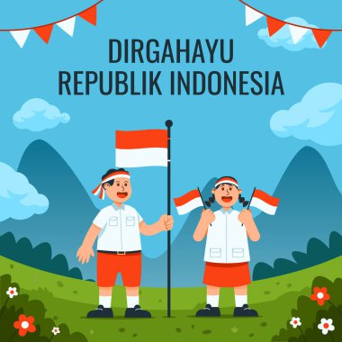 Bağımsızlık Gününüz kutlu olsun. Hepsi Bahasa Endonezya 'da yazılmış. Dirgahayu çok yaşa demek..