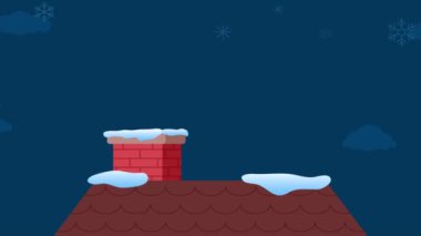 Mutlu noel babalar Noel hediyelerini vermek için bacadan eve girerler.. 