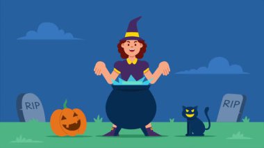 Cadı cadı sihirli iksir pişiriyor..