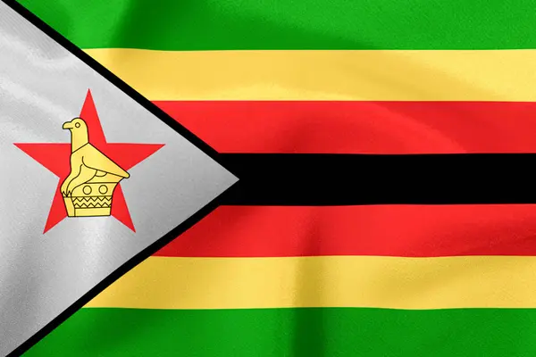 Multicolored Flag State Zimbabwe Close — Stock fotografie