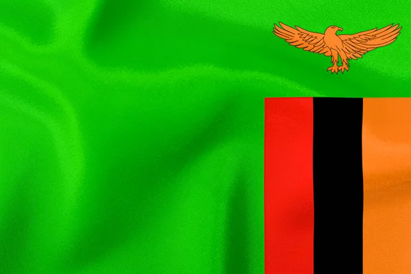Bandeira Estado Zâmbia Close — Fotografia de Stock