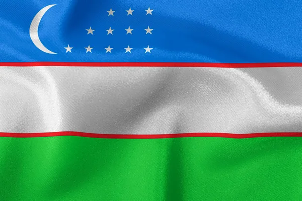 Uzbekistanin Valtion Lippu Lähikuva — kuvapankkivalokuva