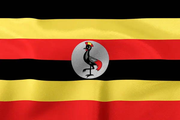 Flag State Uganda Close — Stock Photo, Image